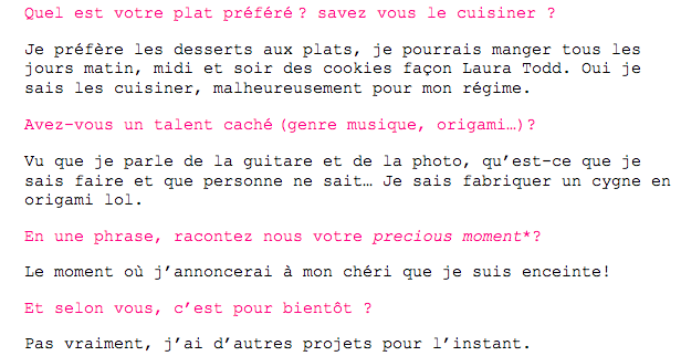 Questionnaire 2 Truc de Blogueuse